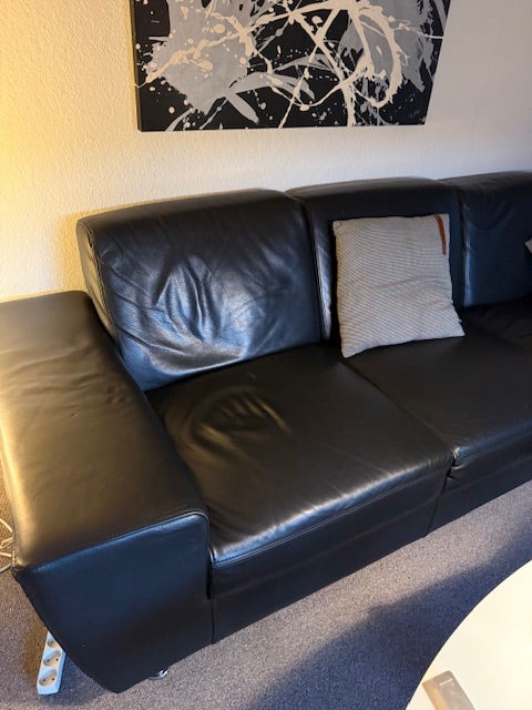 Hjørnesofa, læder, 4 pers.