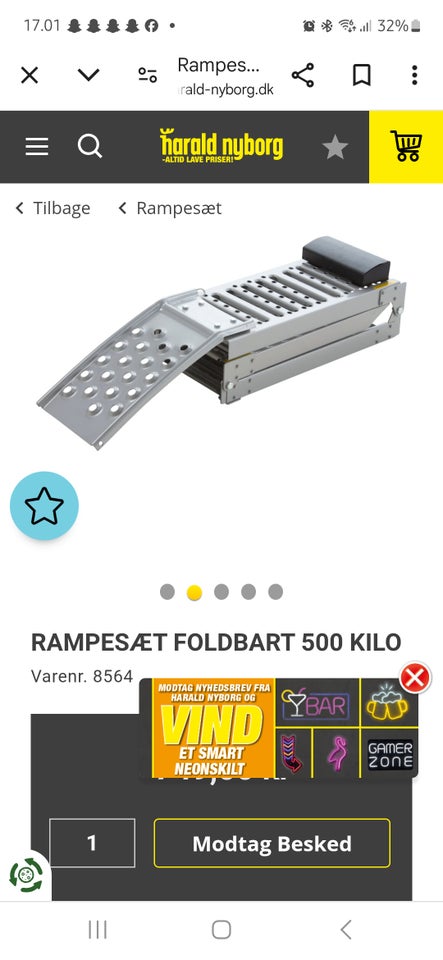 Et sæt foldbare ramper til