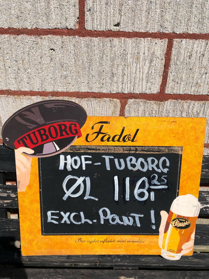 Stor fedt TUBORG træ skilt  STORT