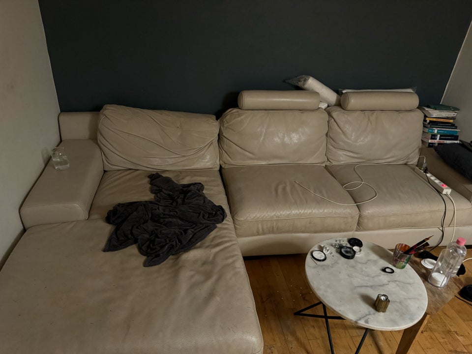 Sofa, læder, 4 pers.