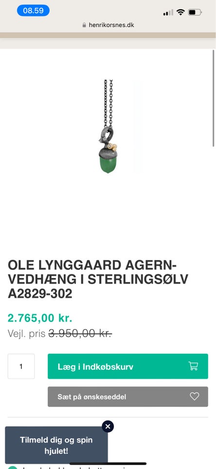 Vedhæng, sølv, Ole lynggaard