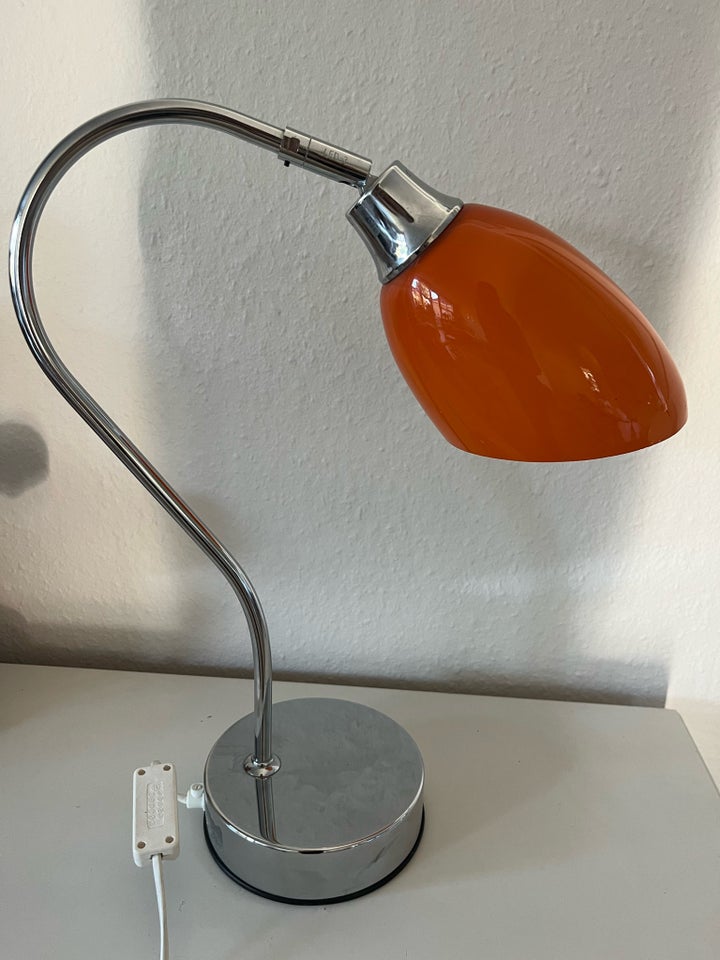 Bordlampe med glasskærm, Vintage