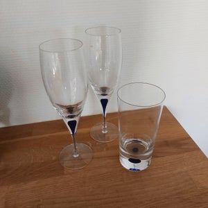 Glas Krystal glas blå dråbe