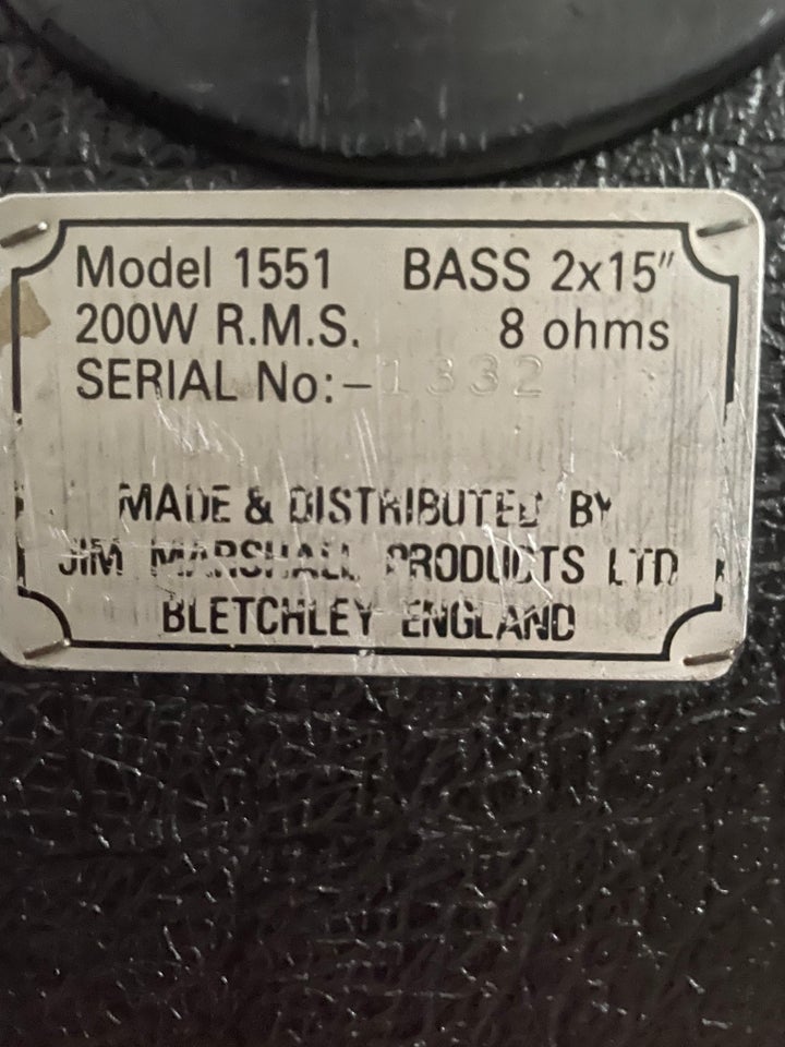 Basanlæg, Marshall JCM 800 1992,