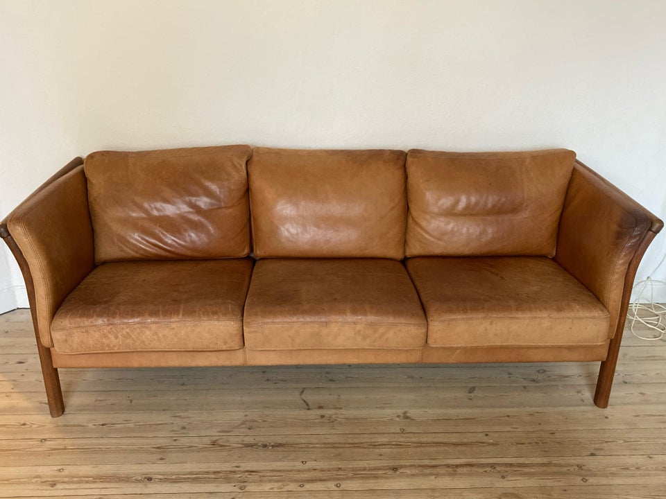 Sofa, læder, 3 pers.