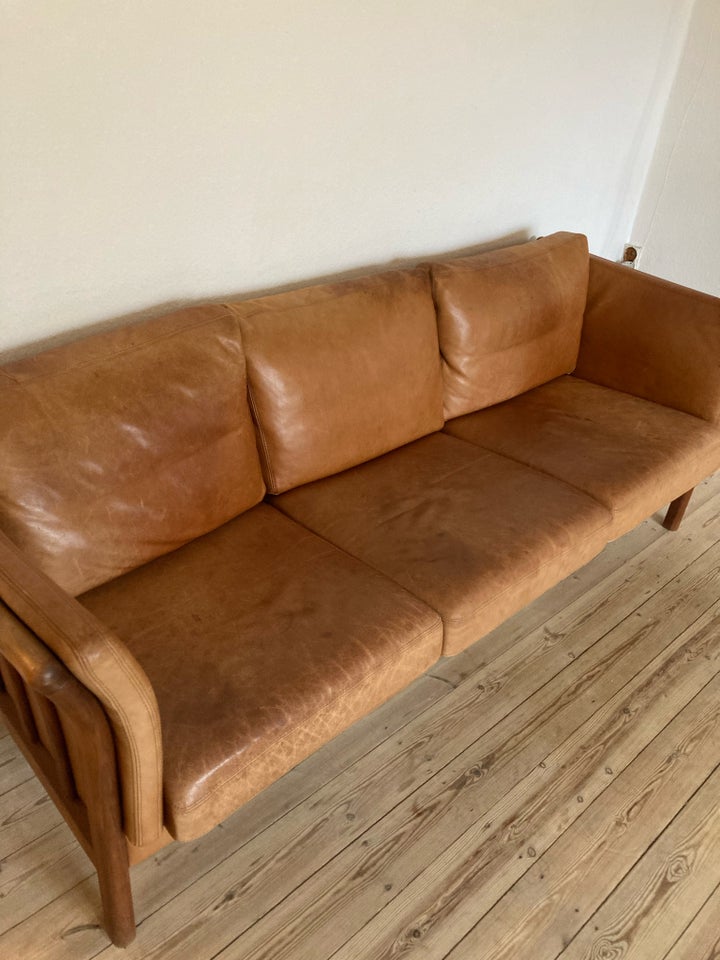 Sofa, læder, 3 pers.