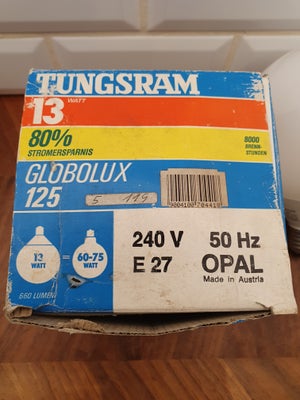 Pære Tungsram globolux 125 E27 /