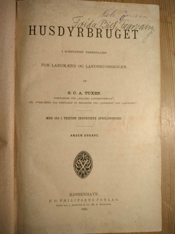 Husdyrbruget, S. C. A. Tuxen, emne: