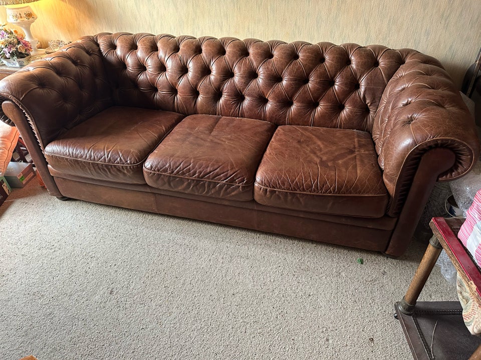 Sofa, læder, Chesterfield