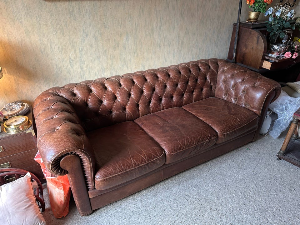 Sofa, læder, Chesterfield