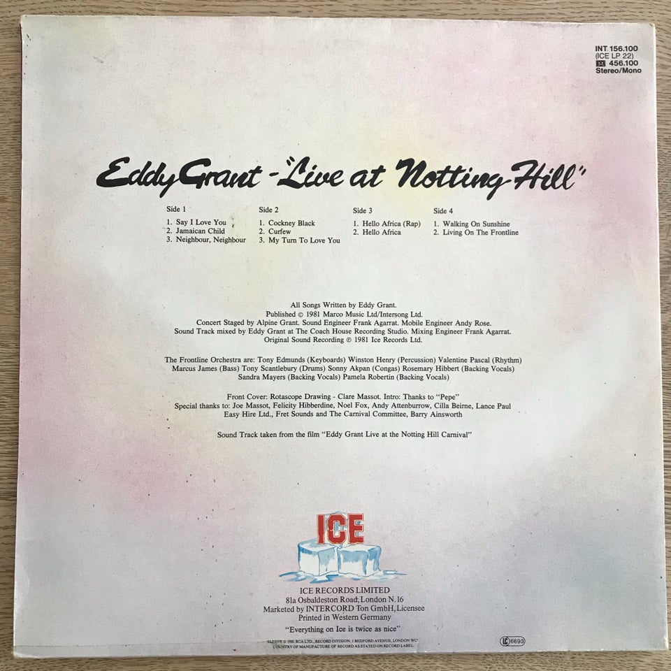 LP Eddy Grant Live At Notting Hill