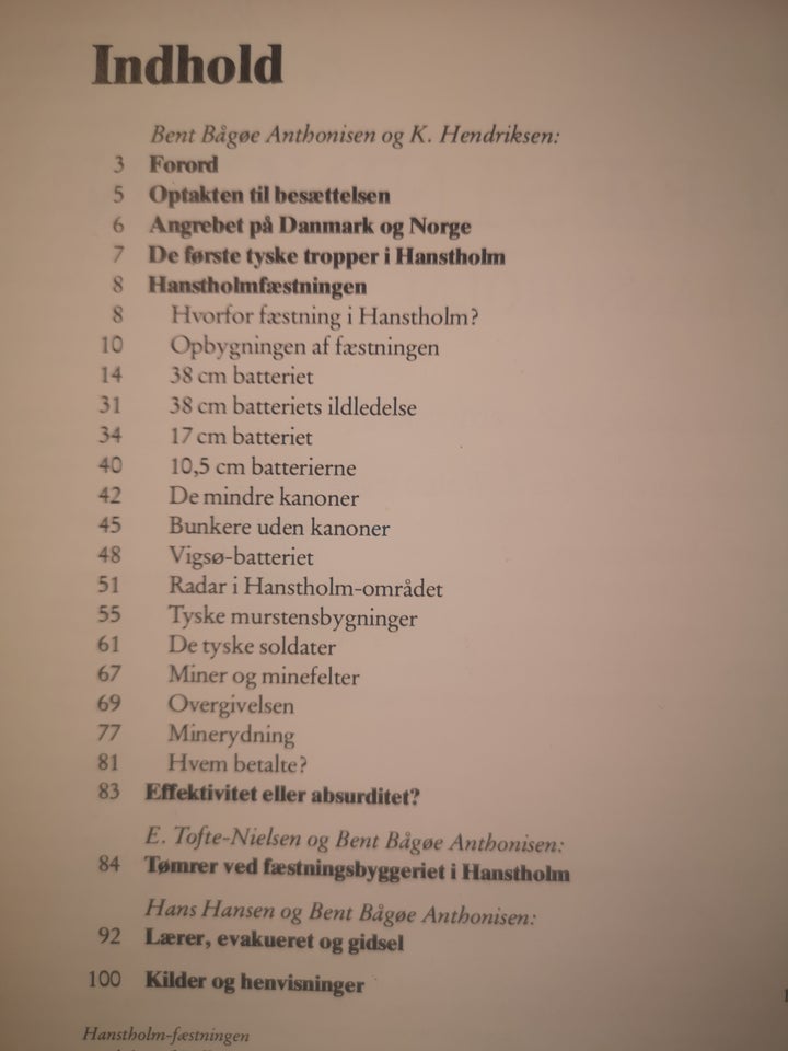 HANSTHOLM-FÆSTNINGEN, emne: