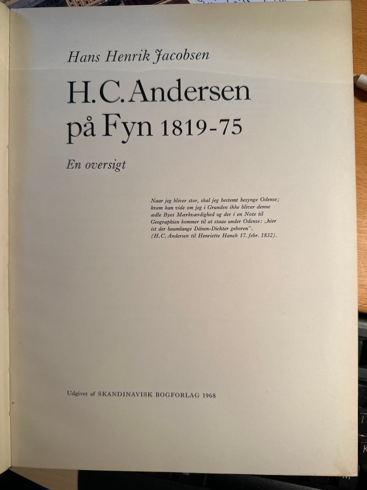 H.C. Andersen på Fyn 1819-75, Hans