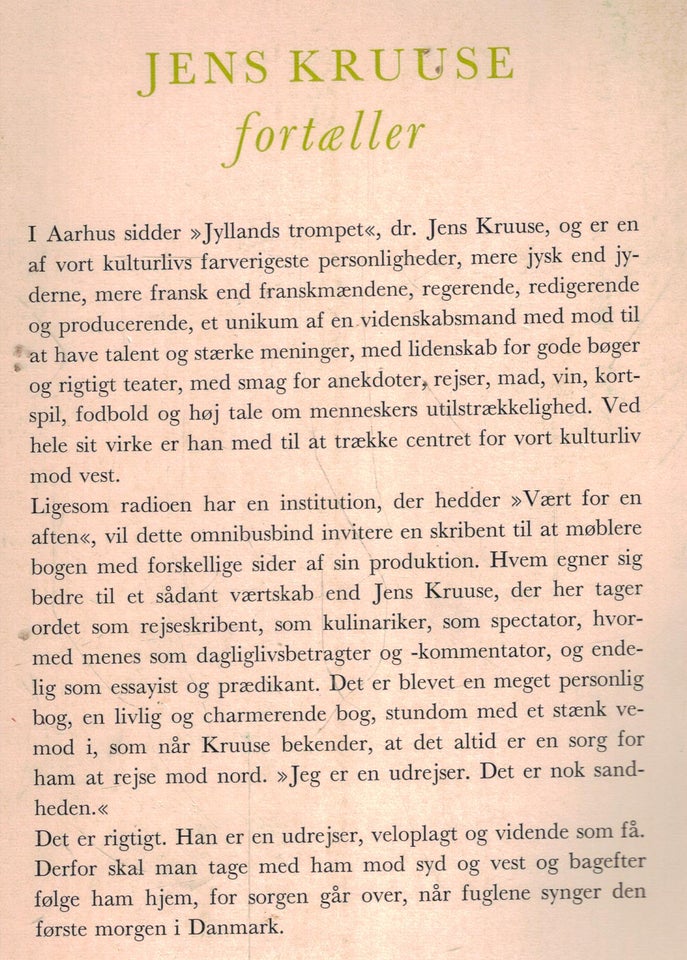 Jens Kruuse fortæller, -, genre: