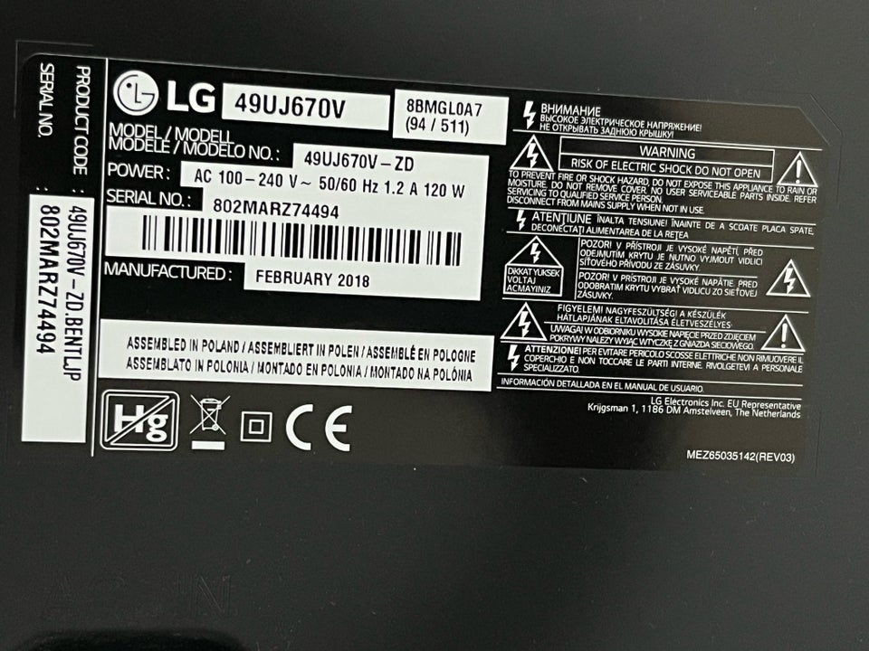 LG, 49UJ670V, 50"