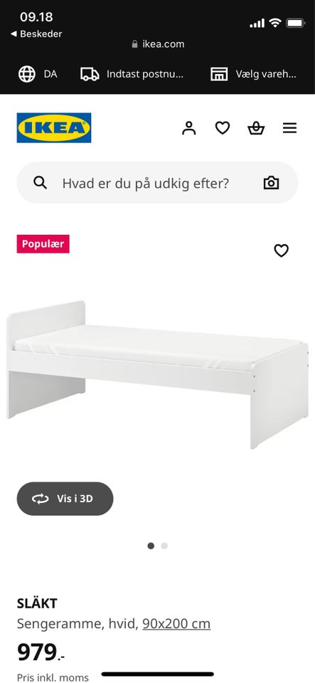 Enkeltseng, IKEA släkt , b: 90 l: 200