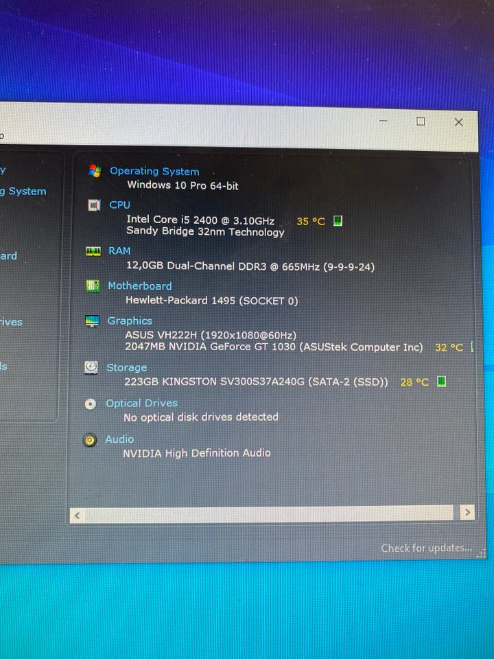 HP, i5 3.10 Ghz, 12 GB ram