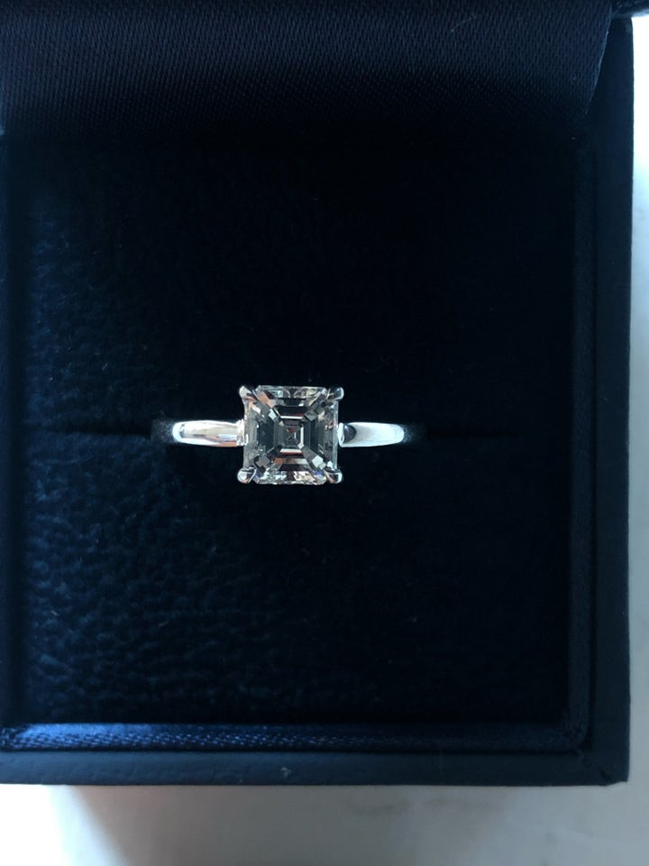 1ct diamantring i 14k hvidg...