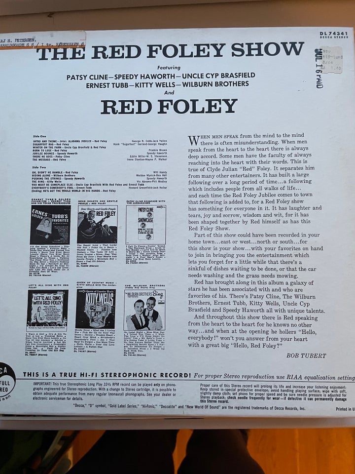 LP Red Foley ( 1 Press ) The Red