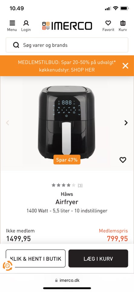 Airfryer HÂWS SAMSØ SMART FRYER