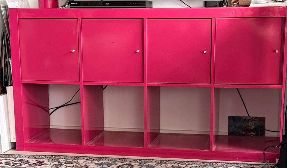 Reol, IKEA Kallax højglans pink, b: