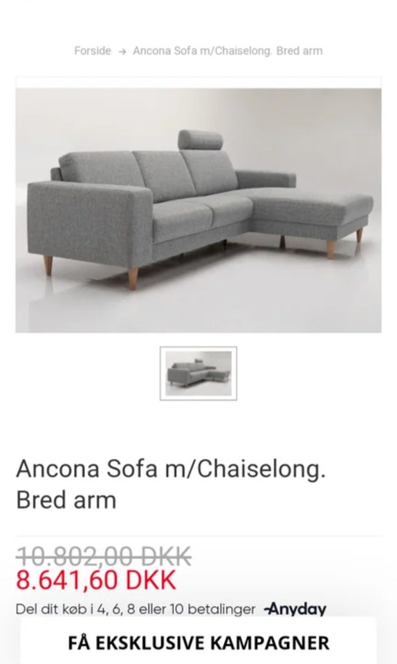 Sofa stof 3 pers