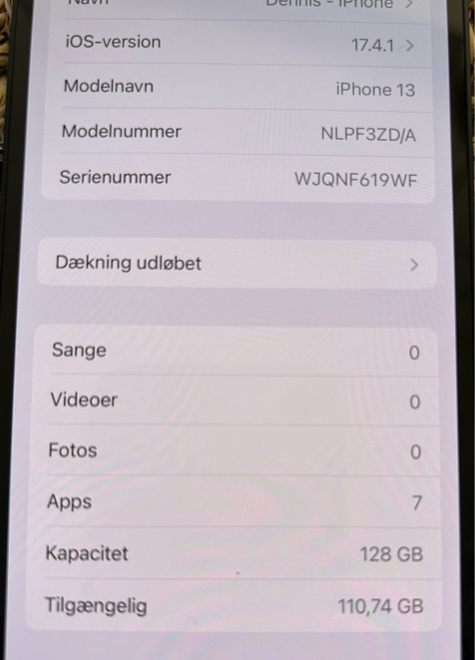 iPhone 13 128 GB sort