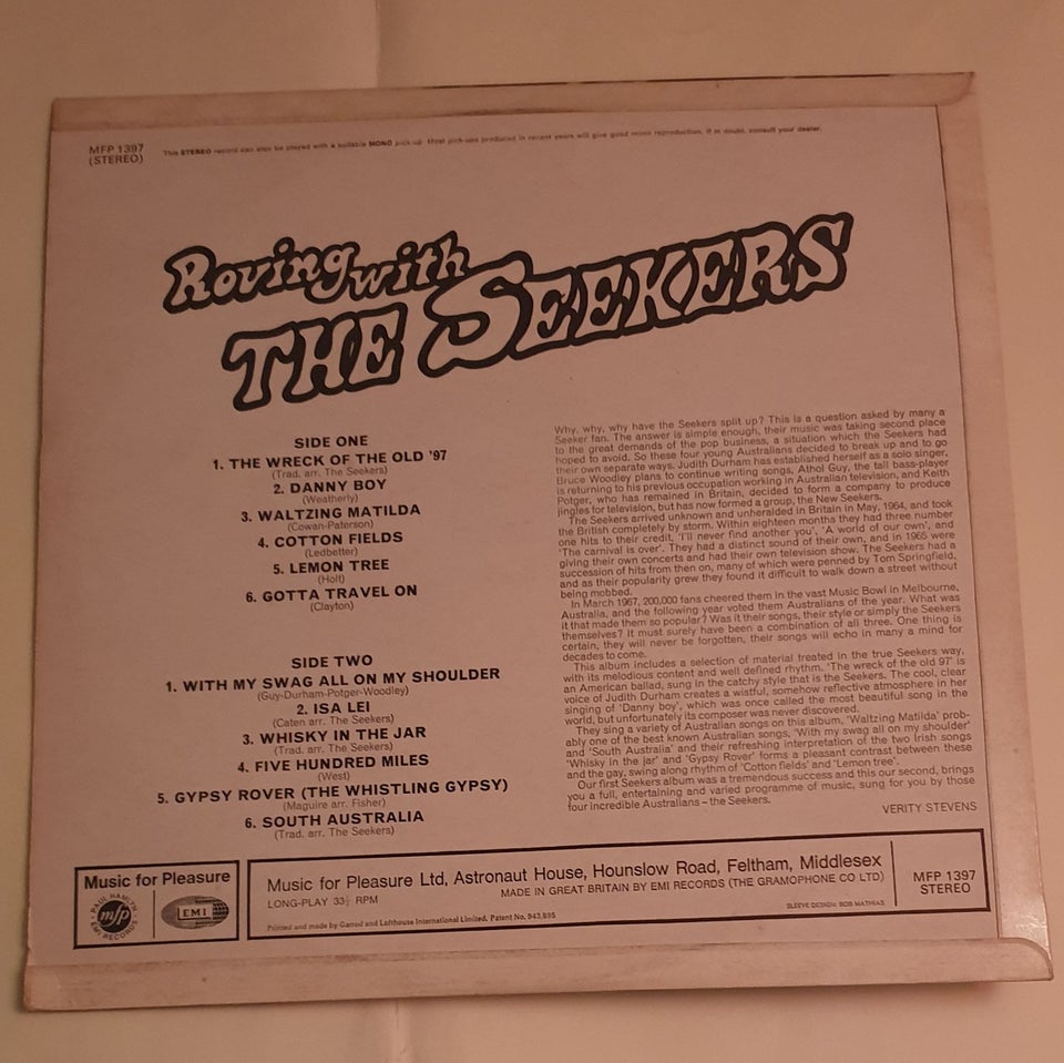 LP, The Seekers, Roving With The