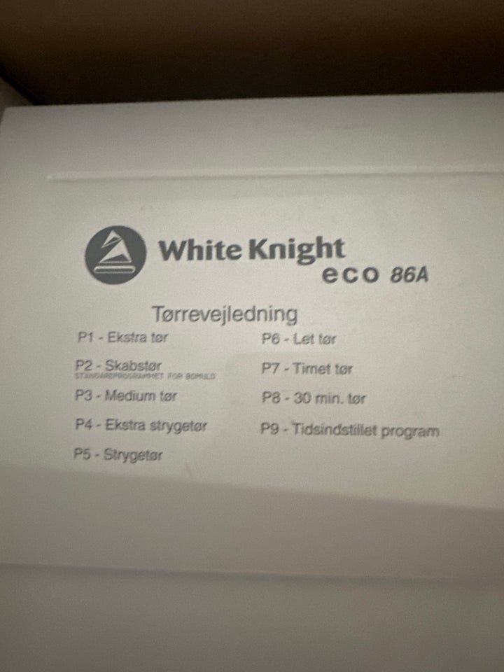 Tørretumbler White Knight eco 86A