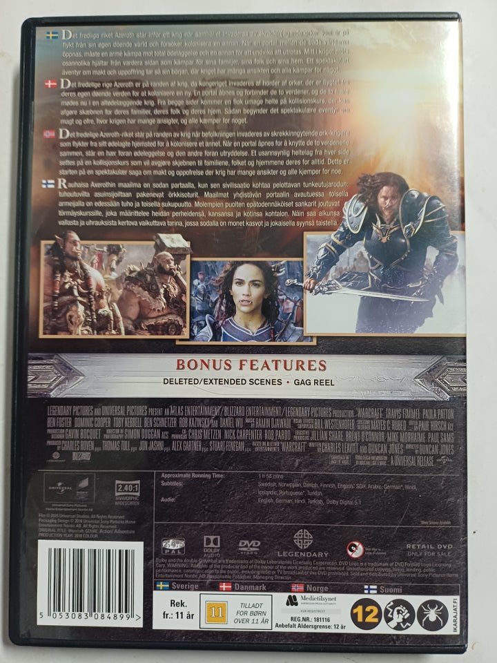 Warcraft the beginning, DVD,