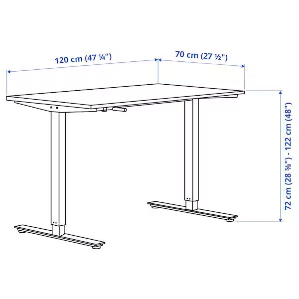 Skrivebord, IKEA, b: 120 d: 70 h: 72