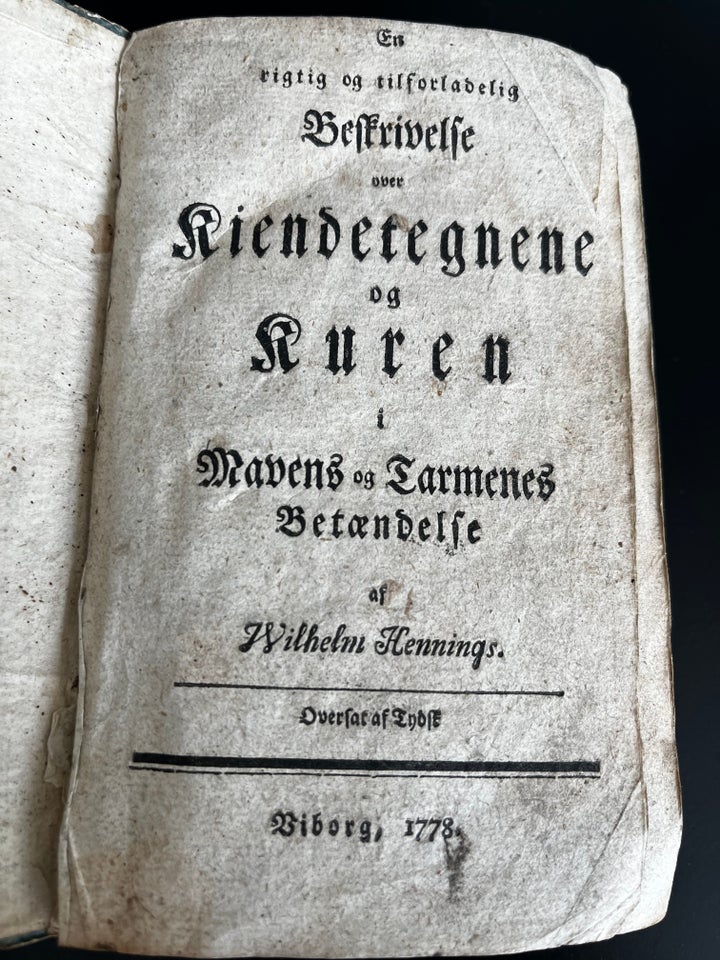 Bøger og blade, Gammel bog fra 1778