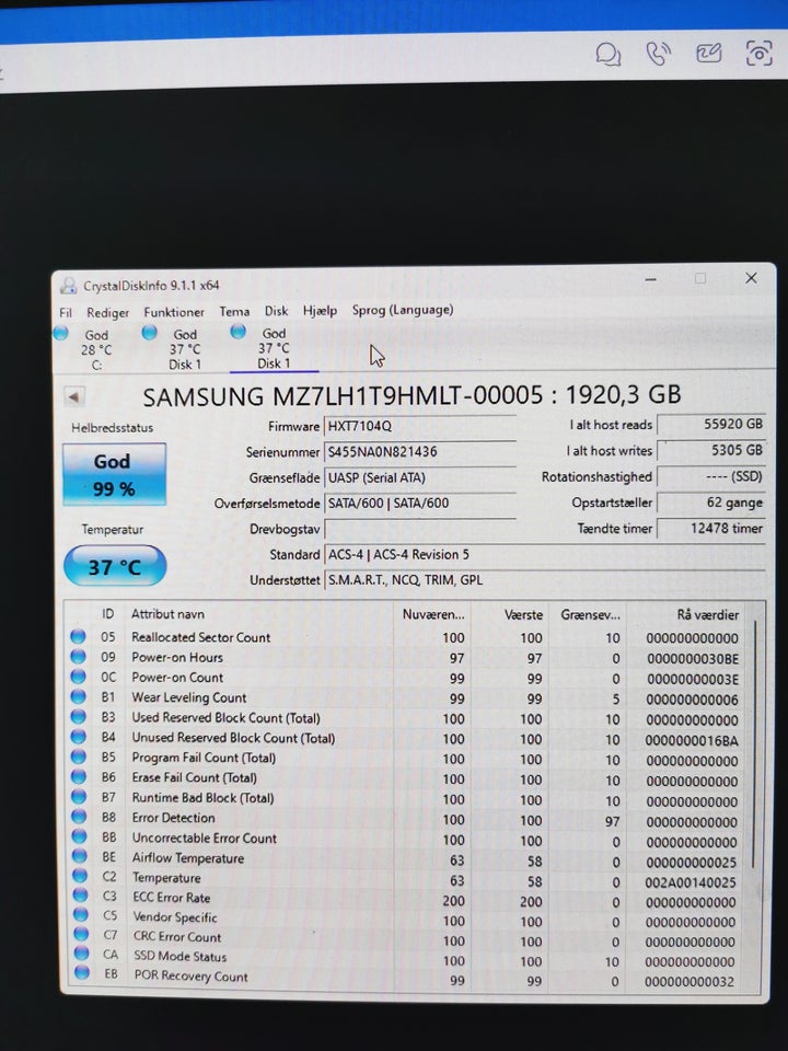 Samsung, 3840 GB, Perfekt