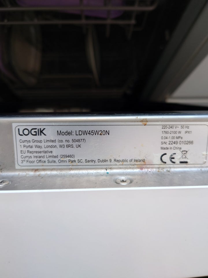 LOGIK LDW45W20N Integreret