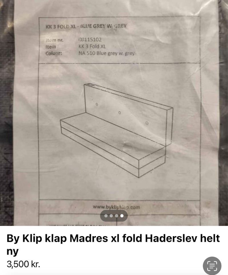 Gæsteseng, Klip klap XL madras