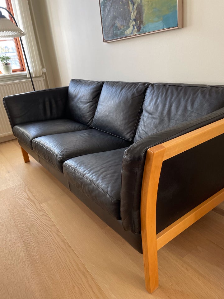 Sofa, læder, 3 pers.