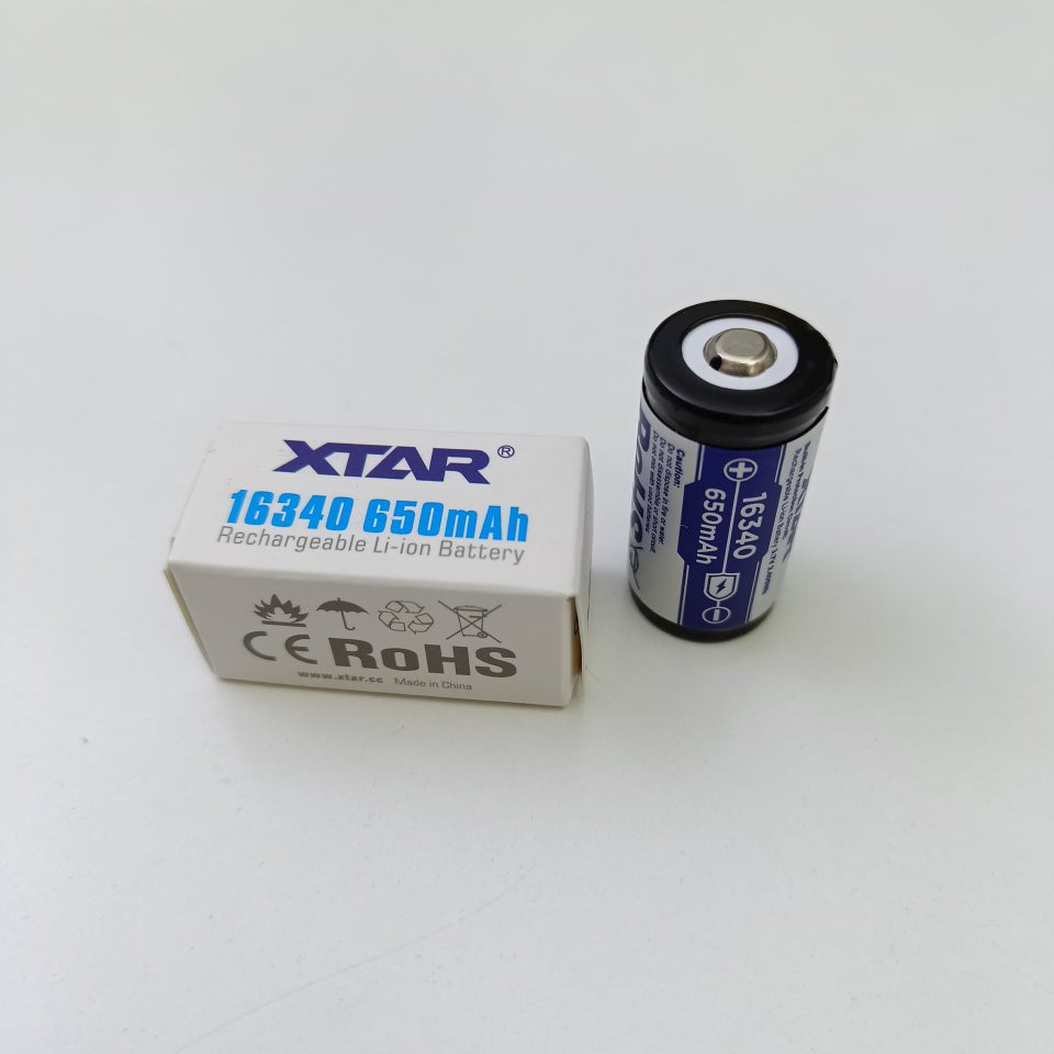 Batterier NY! 16340 37V 650mAh