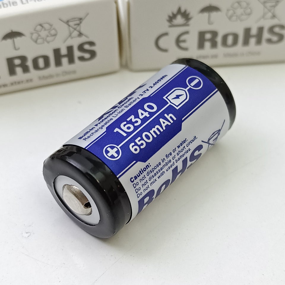 Batterier NY! 16340 37V 650mAh