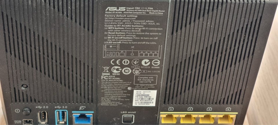 Router, wireless, Asus RT-AC68U