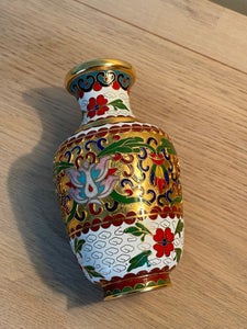 Vintage CLOISONNE vase Messing og