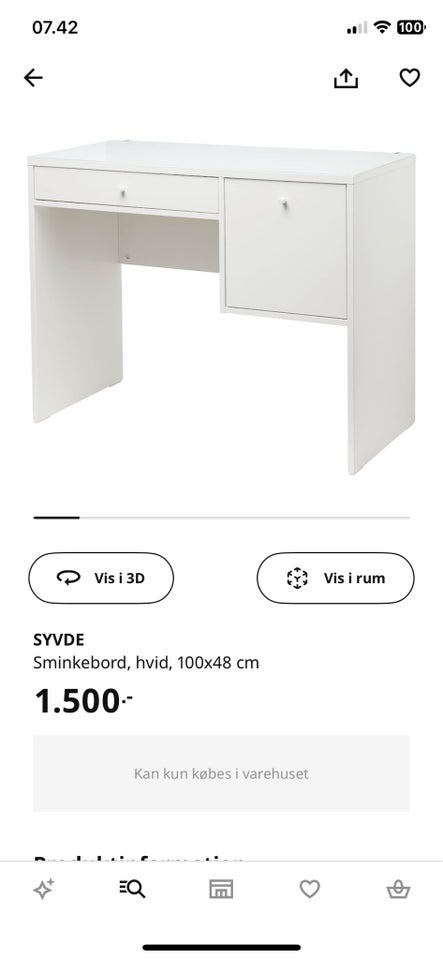 “Syvde” ikea sminkebord