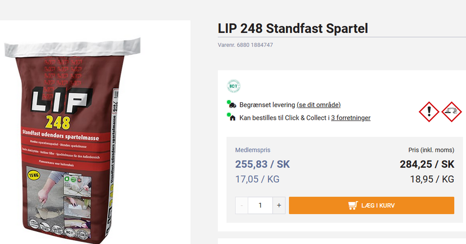 Lip Standfast udendørs spartel