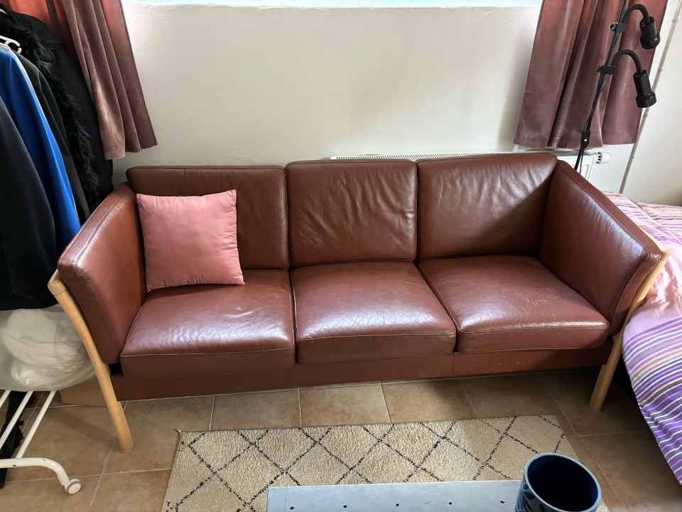 Sofa, læder, 3 pers.