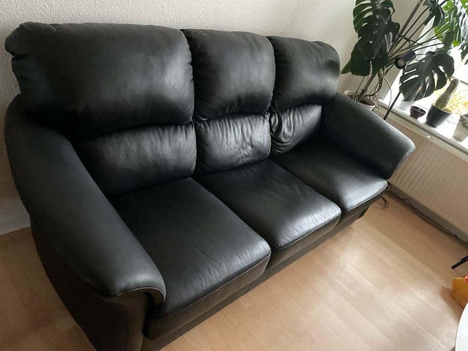 Sofa, læder, 3 pers.