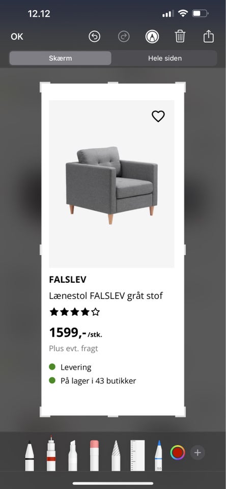 Lænestol, stof