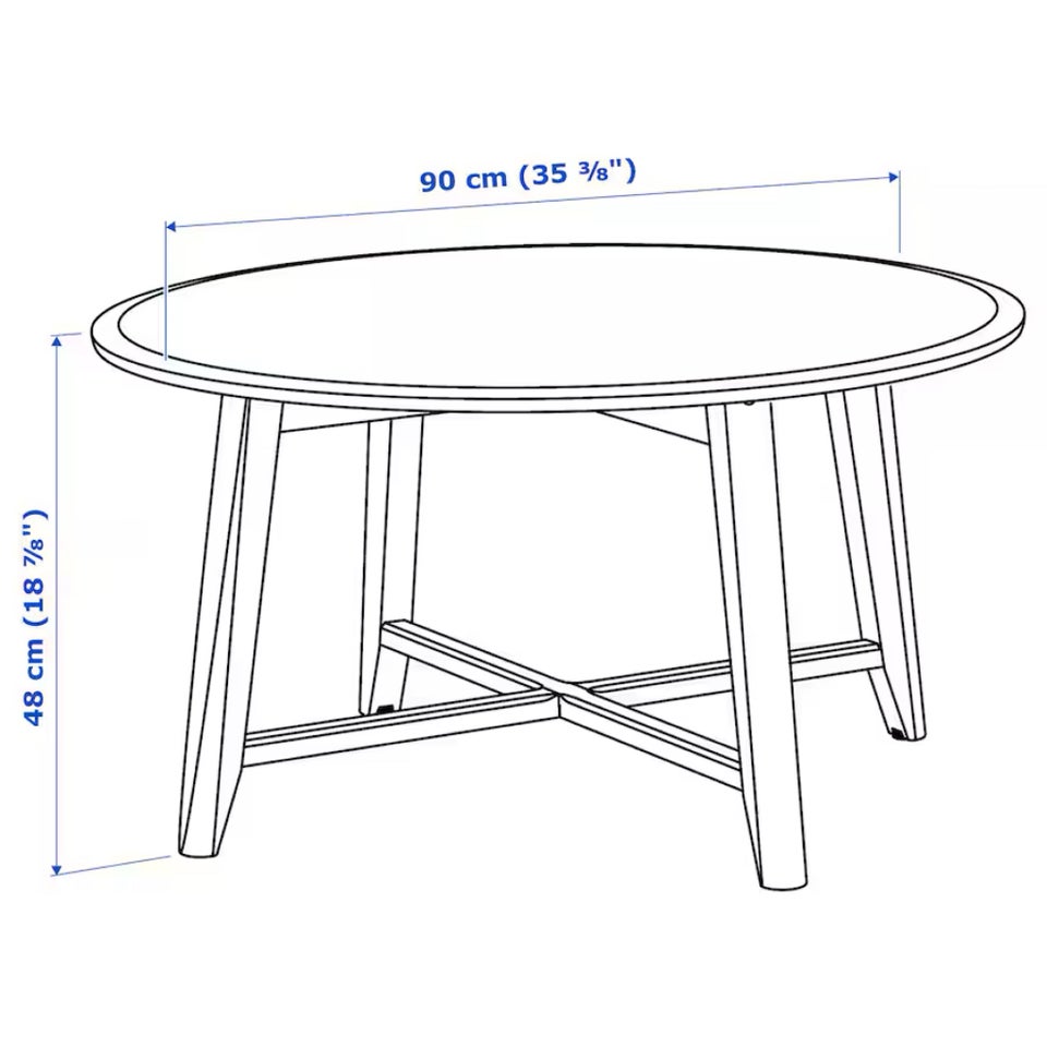 Sofabord Ikea b: 90 l: 90 h: 48