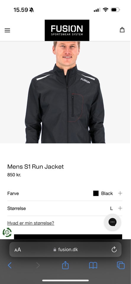 Løbetøj Fusion Mens S1 Run Jacket 