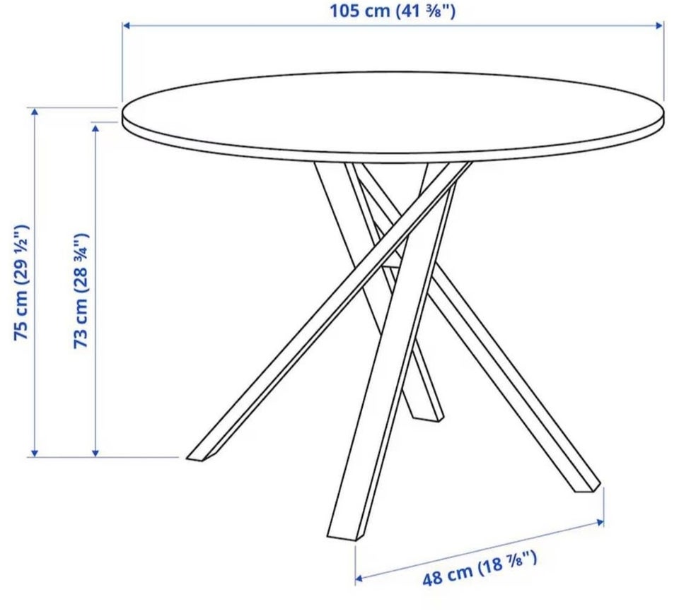 Spisebord, Ikea, b: 105 l: 105