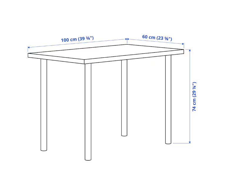 Skrivebord, IKEA LINNMON / ADILS,