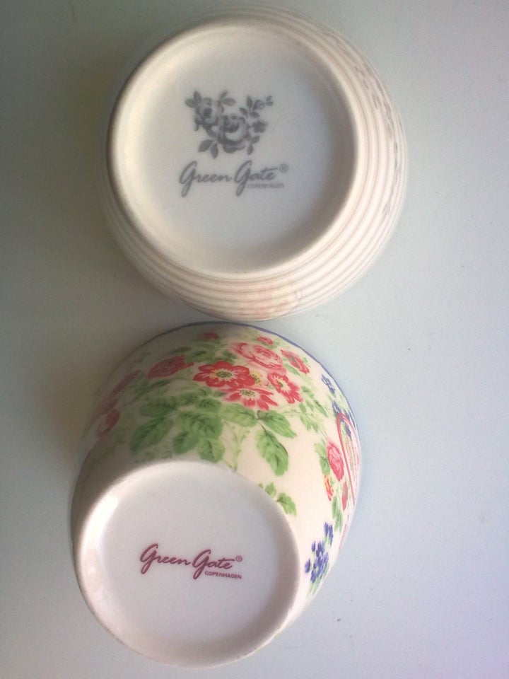 Porcelæn, Print på hvid, Greengate